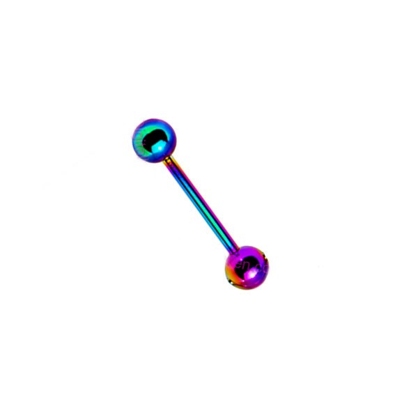 ANODISED TITANIUM PIERCING BARBELL - RAINBOW - 1.6mm - 5mm Ball
