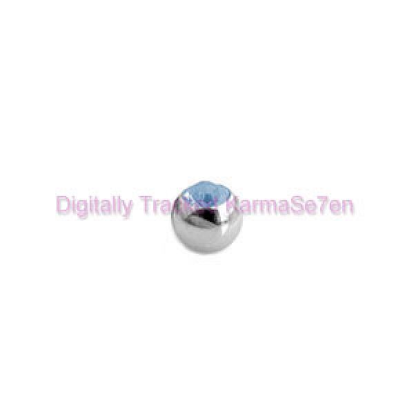 Aqua Jewelled Surgical Steel Threaded Micro Ball (1.2mm x 3mm)