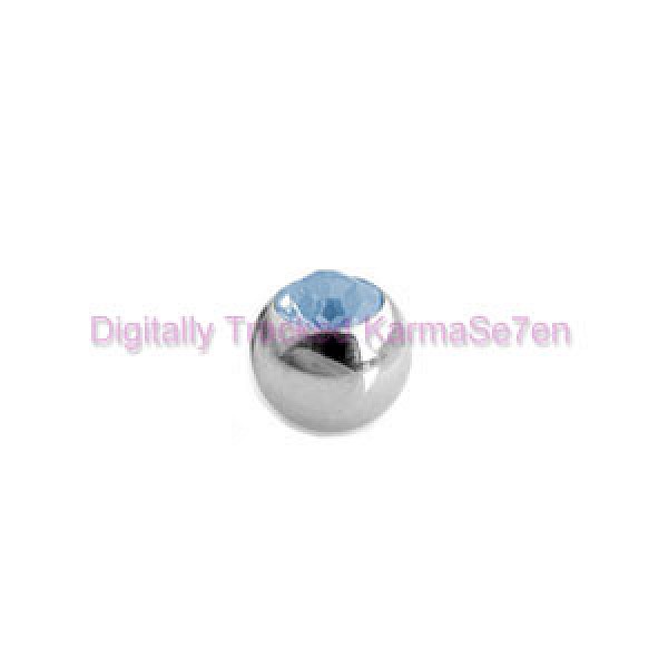 Aqua Jewelled Surgical Steel Threaded Micro Ball (1.6mm x 4mm)
