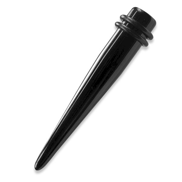 BLACK ACRYLIC EARLOBE STRETCHING EXPANDER