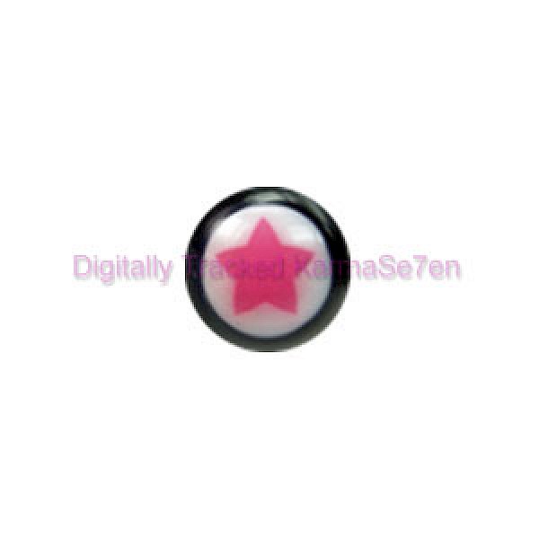 Black & Pink UV Star Threaded Ball