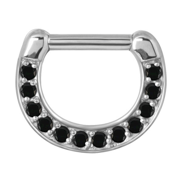 BLACK MULTI CRYSTAL SEPTUM CLICKER