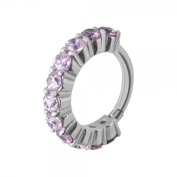 CARTILAGE PIERCING CLICKER RING - PINK