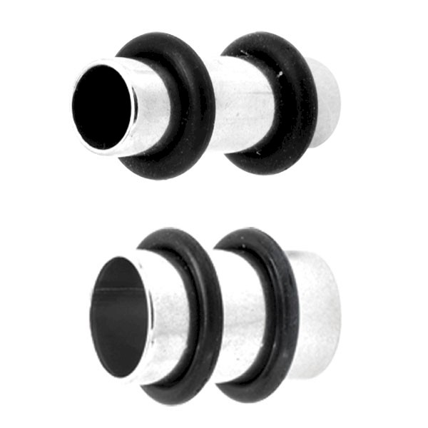 CLASSIC SURGICAL STEEL FLESH TUBES WITH O RINGS