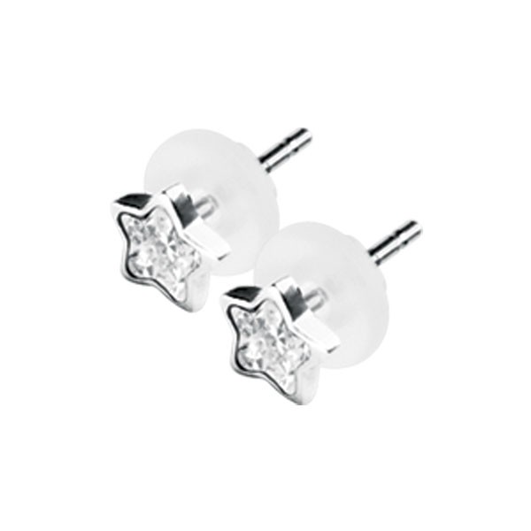 CLEAR STAR SHAPE CRYSTAL CLUSTER EAR STUDS - KS-EAR-04