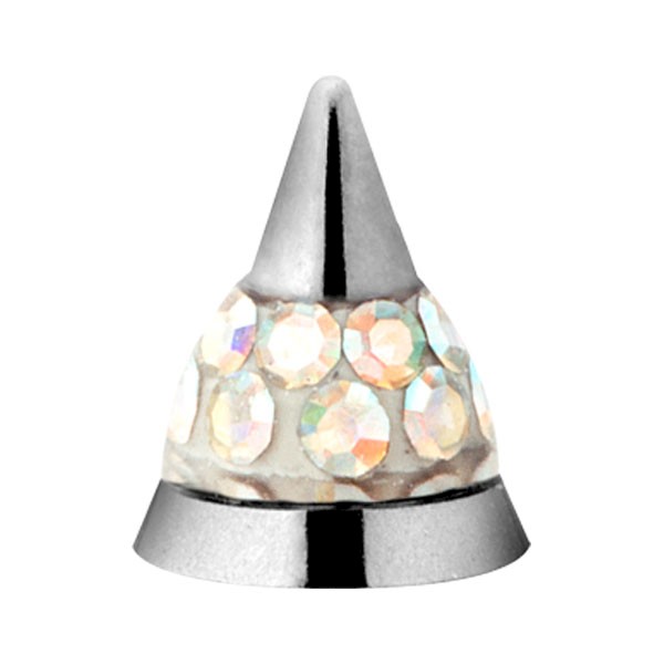 CRYSTAL ENCRUSTED THREADED SPIKE - CRYSTAL AB
