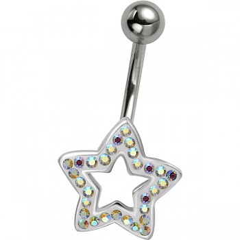 CRYSTAL STAR BELLY BAR - CRYSTAL AB