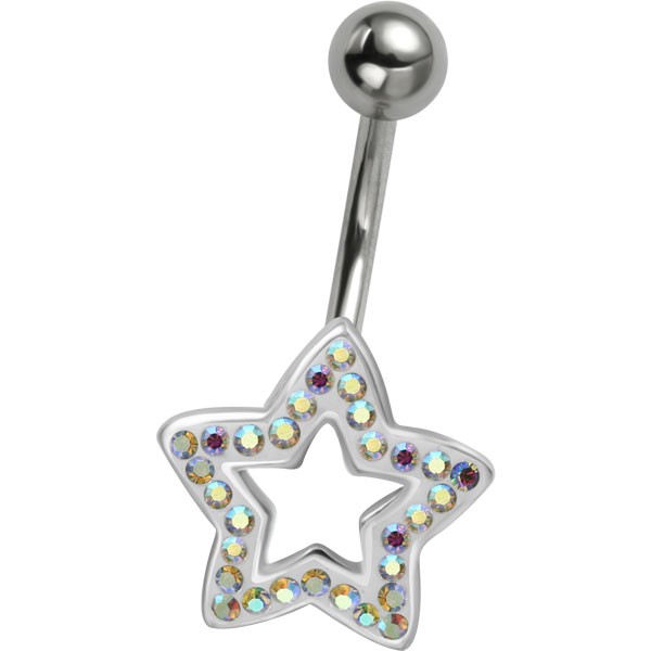 CRYSTAL STAR BELLY BAR - CRYSTAL AB