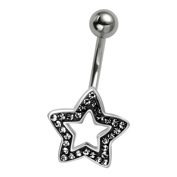 CRYSTAL STAR BELLY BAR - JET