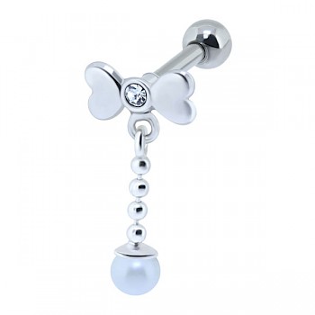 DANGLE BOW UPPER EAR STUD