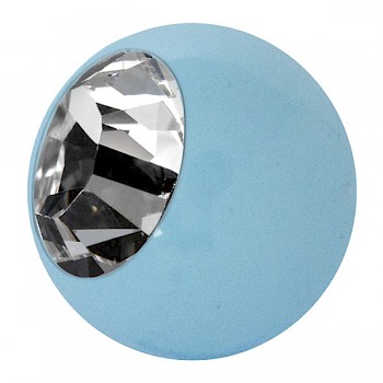ENAMELLED STEEL BALL - LIGHT BLUE & CRYSTAL