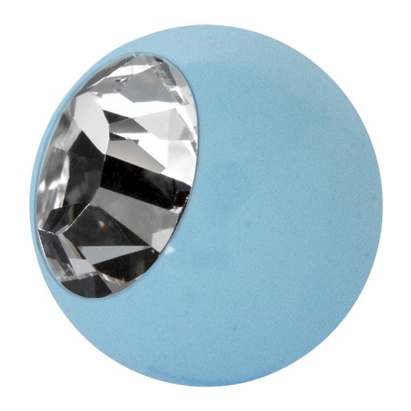 ENAMELLED STEEL BALL - LIGHT BLUE & CRYSTAL