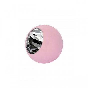 ENAMELLED STEEL BALL - PINK & CRYSTAL