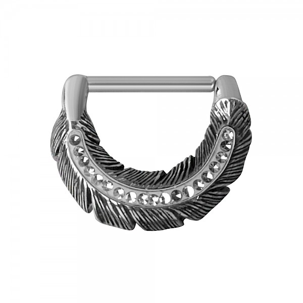 FEATHER NIPPLE CLICKER RING