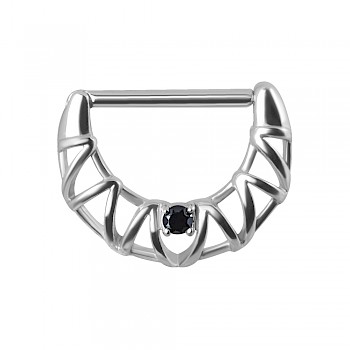 FILAGREE NIPPLE CLICKER RING - BLACK