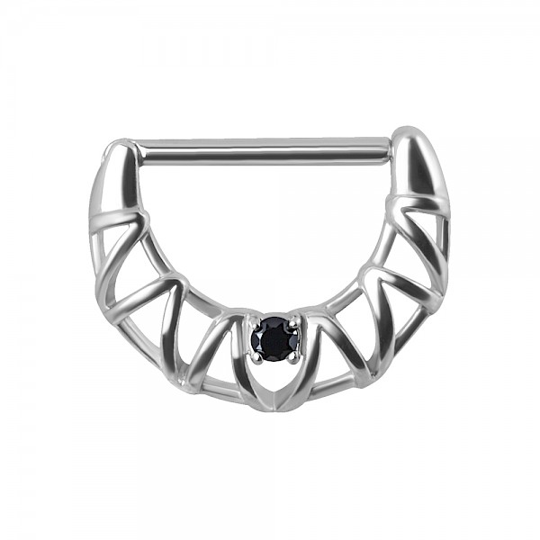 FILAGREE NIPPLE CLICKER RING - BLACK