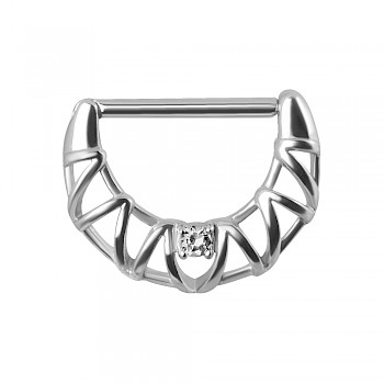 FILAGREE NIPPLE CLICKER RING - CLEAR