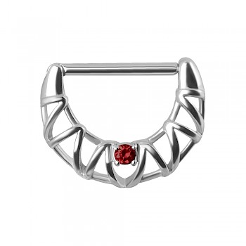 FILIGREE NIPPLE CLICKER RING - RED