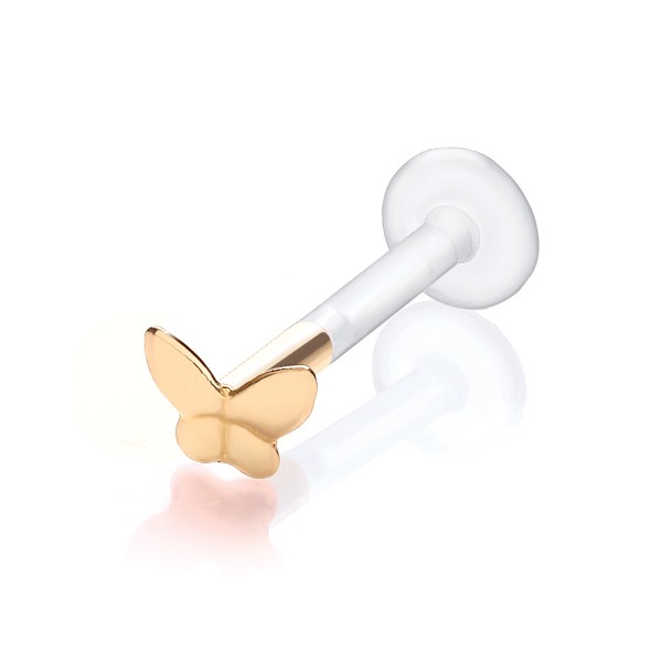 Gold Butterfly Tragus Stud Piercing