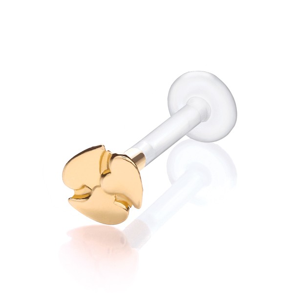 Gold Heart Cluster Tragus Stud Piercing