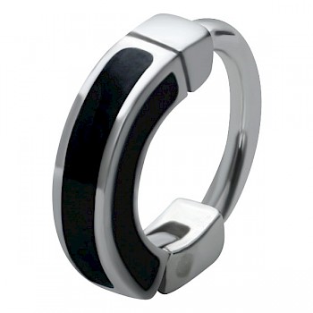 HELIX & CARTILAGE UPPER EAR RING - BLACK ENAMEL