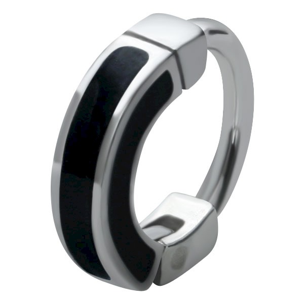 HELIX & CARTILAGE UPPER EAR RING - BLACK ENAMEL