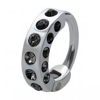HELIX & CARTILAGE UPPER EAR RING - BLACK JEWELS