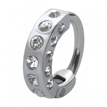 HELIX & CARTILAGE UPPER EAR RING - CLEAR JEWELS