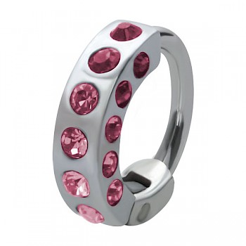 HELIX & CARTILAGE UPPER EAR RING - PINK JEWELS