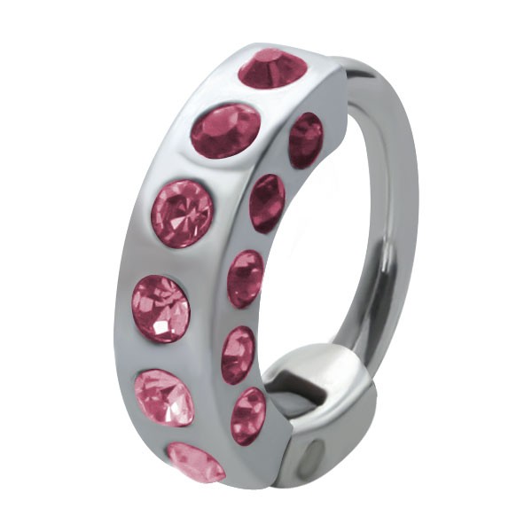 HELIX & CARTILAGE UPPER EAR RING - PINK JEWELS