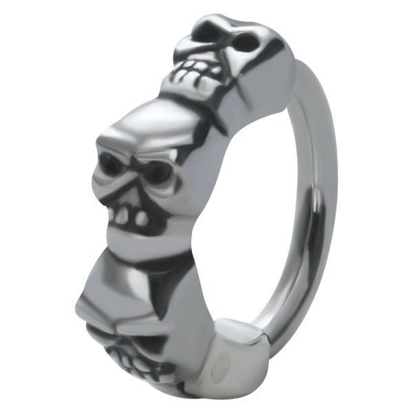 HELIX & CARTILAGE UPPER EAR RING - SILVER SKULLS