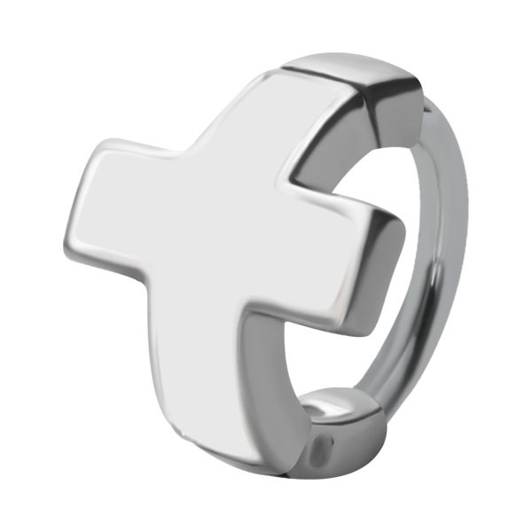 HELIX & CARTILAGE UPPER EAR RING - WHITE CROSS