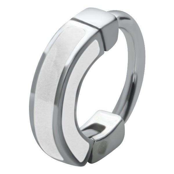 HELIX & CARTILAGE UPPER EAR RING - WHITE ENAMEL