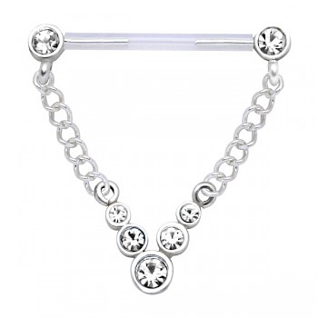 JEWEL NIPPLE PIERCING CHAIN - CLEAR