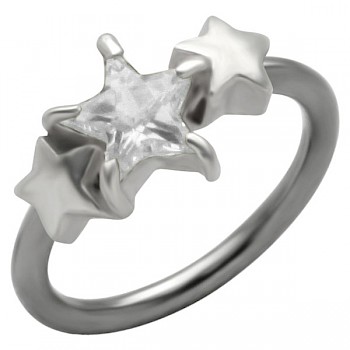 JEWELLED STAR BELLY RING - CLEAR
