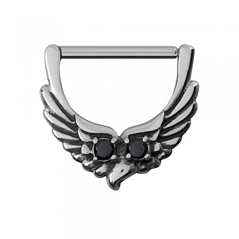 OWL NIPPLE CLICKER RING - BLACK