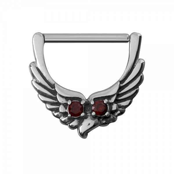 OWL NIPPLE CLICKER RING - RED