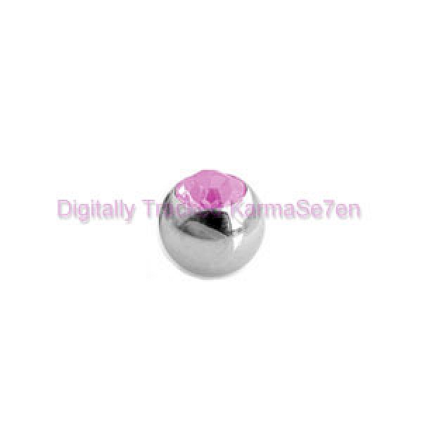 Pink Jewelled Surgical Steel Threaded Micro Ball (1.6mm x 4mm)