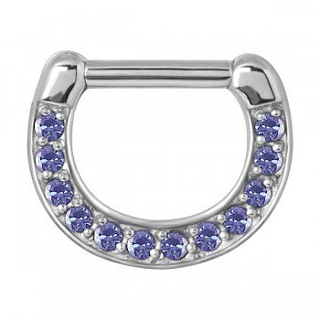 PURPLE MULTI CRYSTAL SEPTUM CLICKER