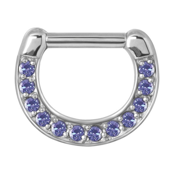 PURPLE MULTI CRYSTAL SEPTUM CLICKER