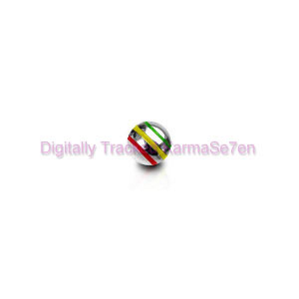 Rasta Stripes Surgical Steel Threaded Micro Ball