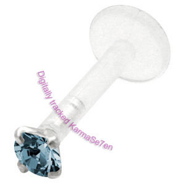 Silver Claw Jewel Lip Stud - Blue