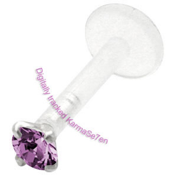 Silver Claw Jewel Lip Stud - Purple