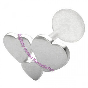 Silver Heart Cluster Lip Stud