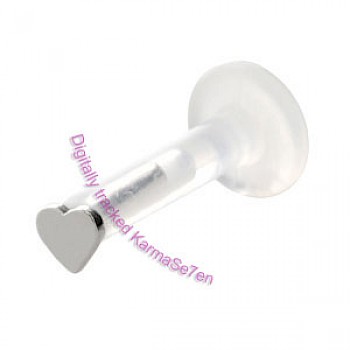 Silver Heart Madonna Stud