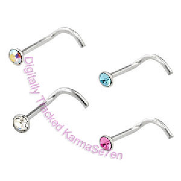 Silver Jewel Nose Stud - 2mm - VARIOUS COLOURS
