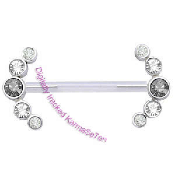 Silver Jewelled Hug Nipple Charm - Clear
