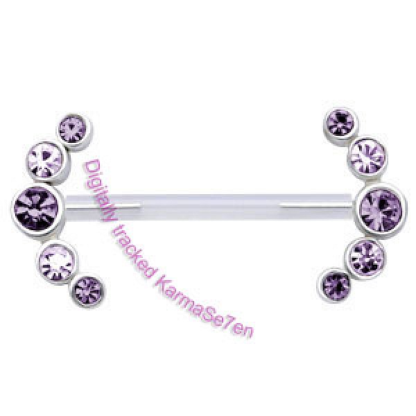 Silver Jewelled Hug Nipple Charm - Lavender