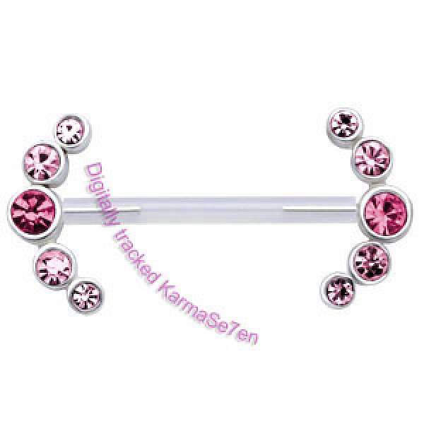 Silver Jewelled Hug Nipple Charm - Pink
