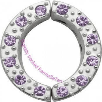 Silver Lavender Jewelled Nipple Hugger Clamp